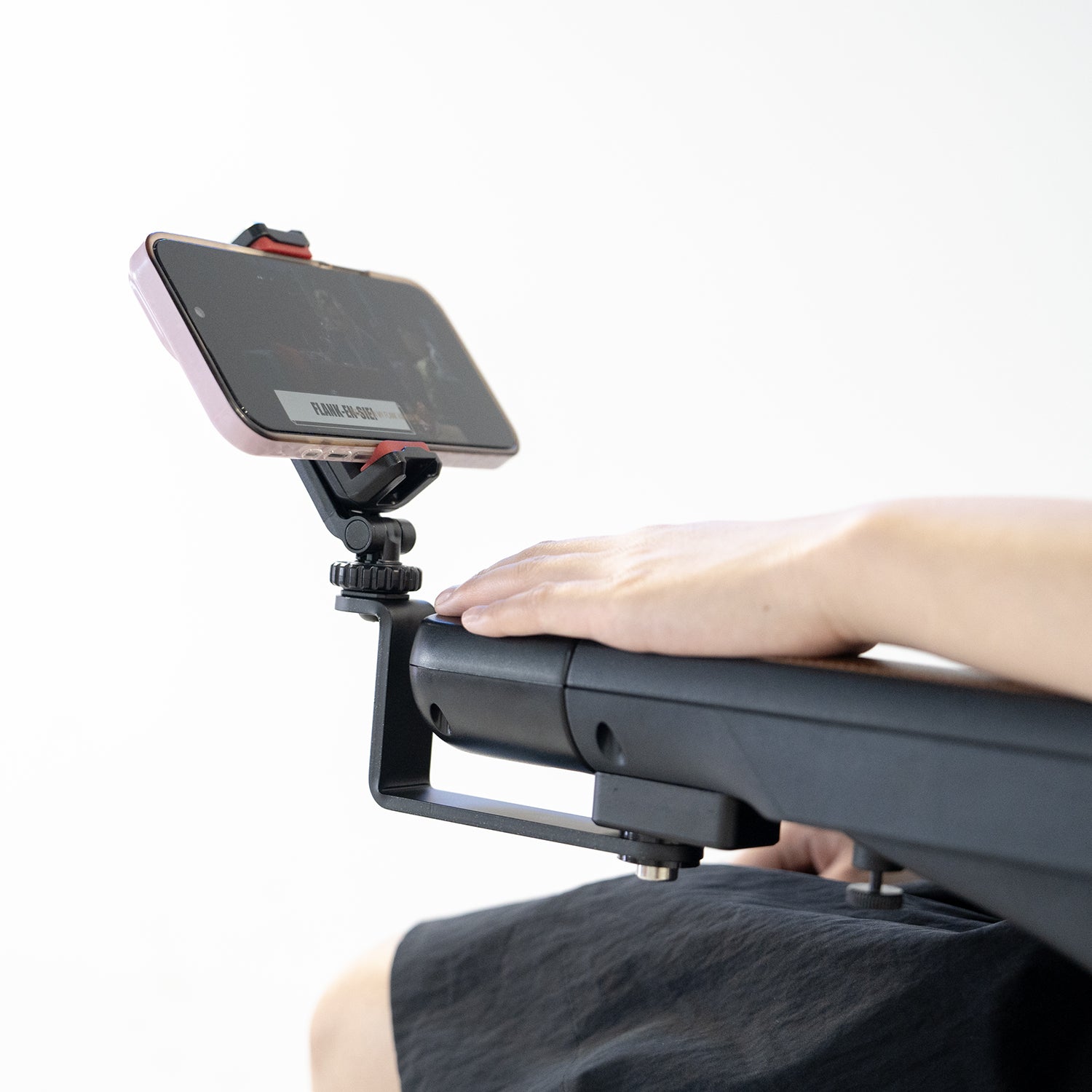 Stable wheelchair phone mount accessory set