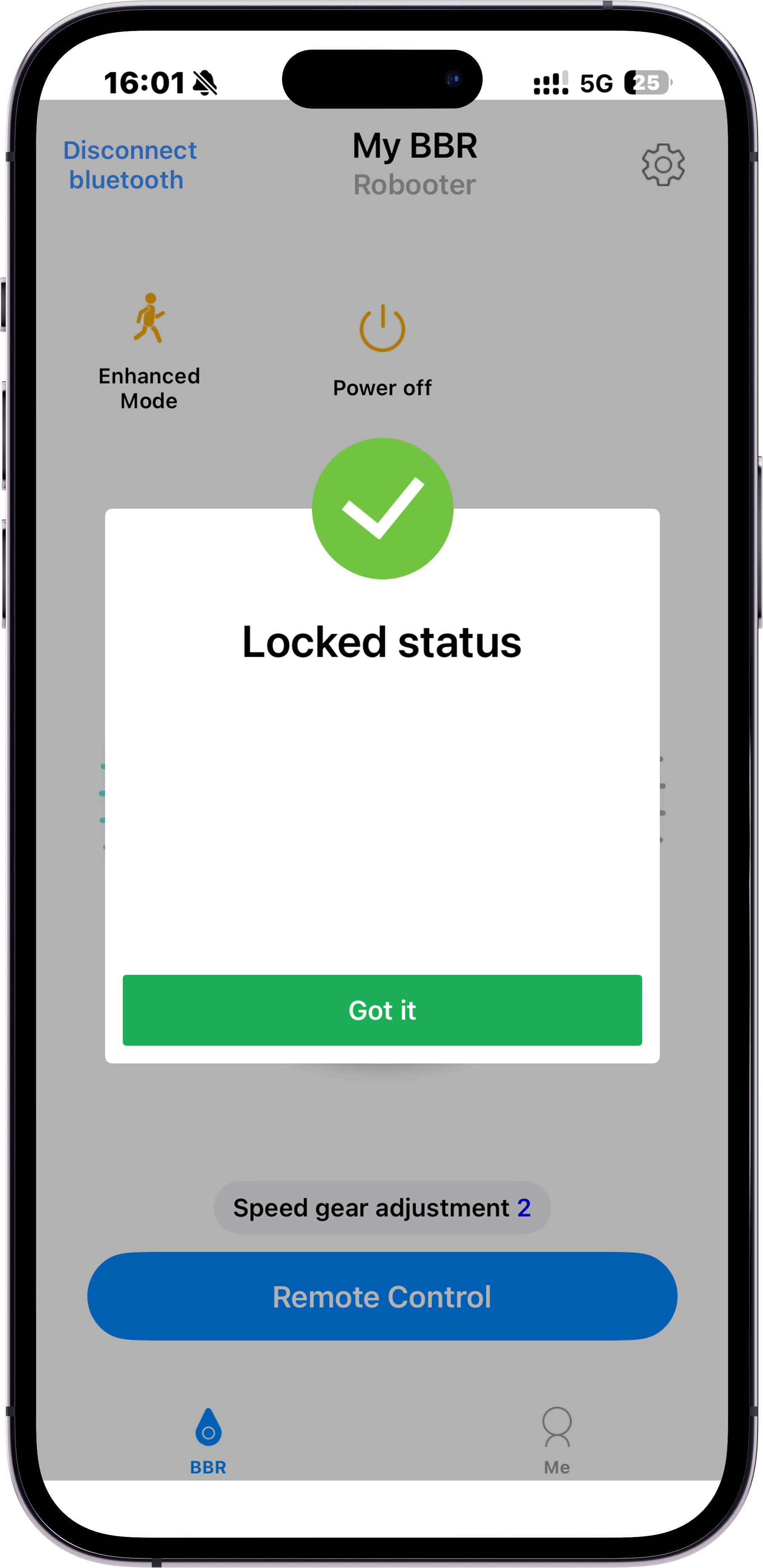 Robooter APP Locked Status