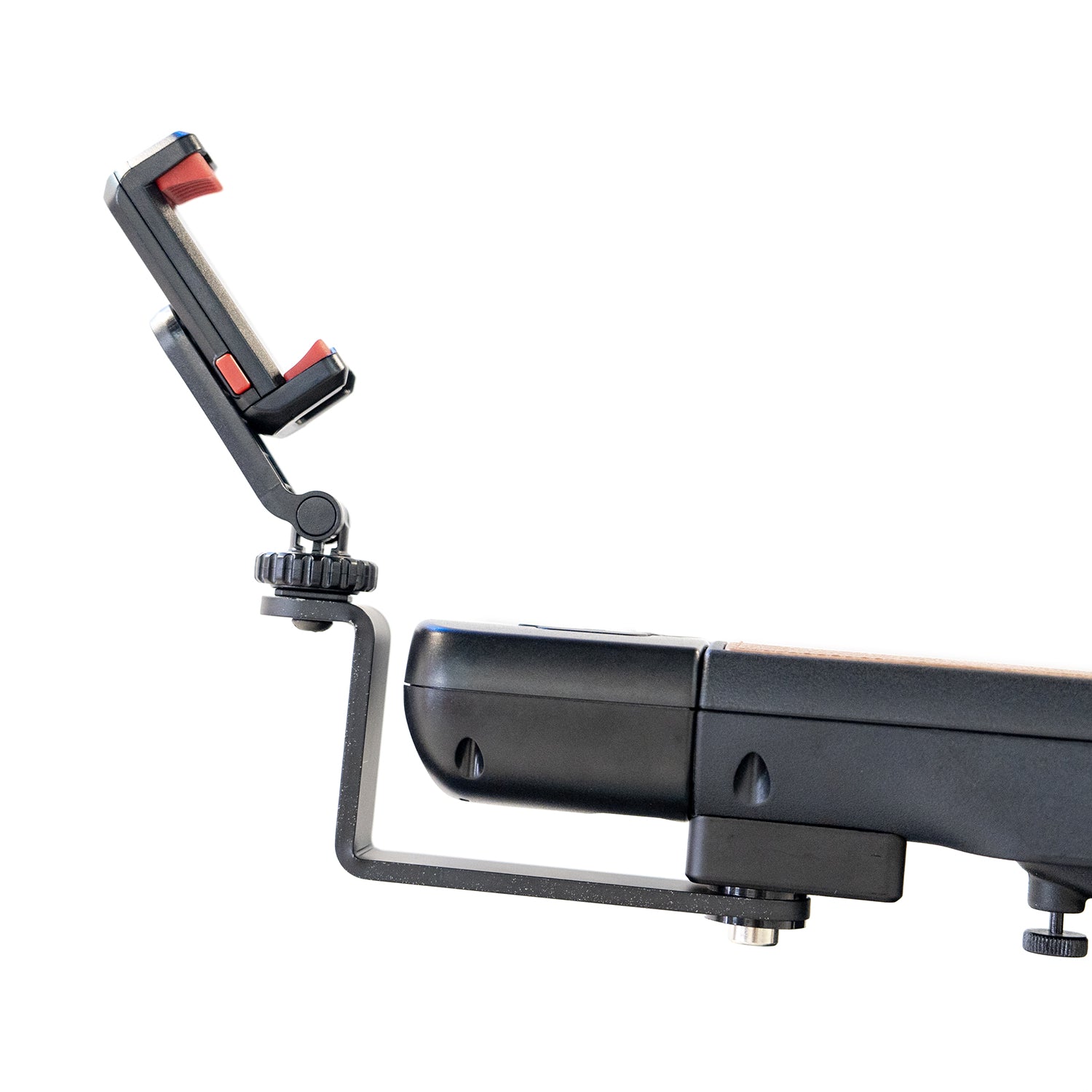 Wheelchair phone holder for hands-free convenience